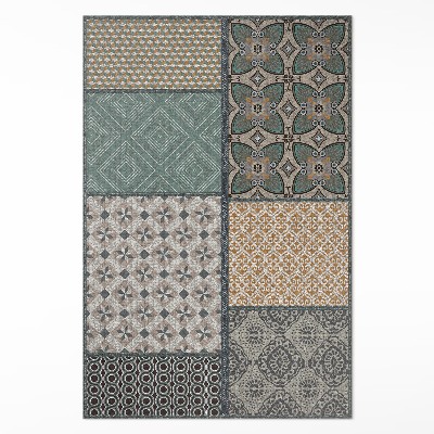 Vinylový koberec Spojenie viacerých vzorov imitácia látky