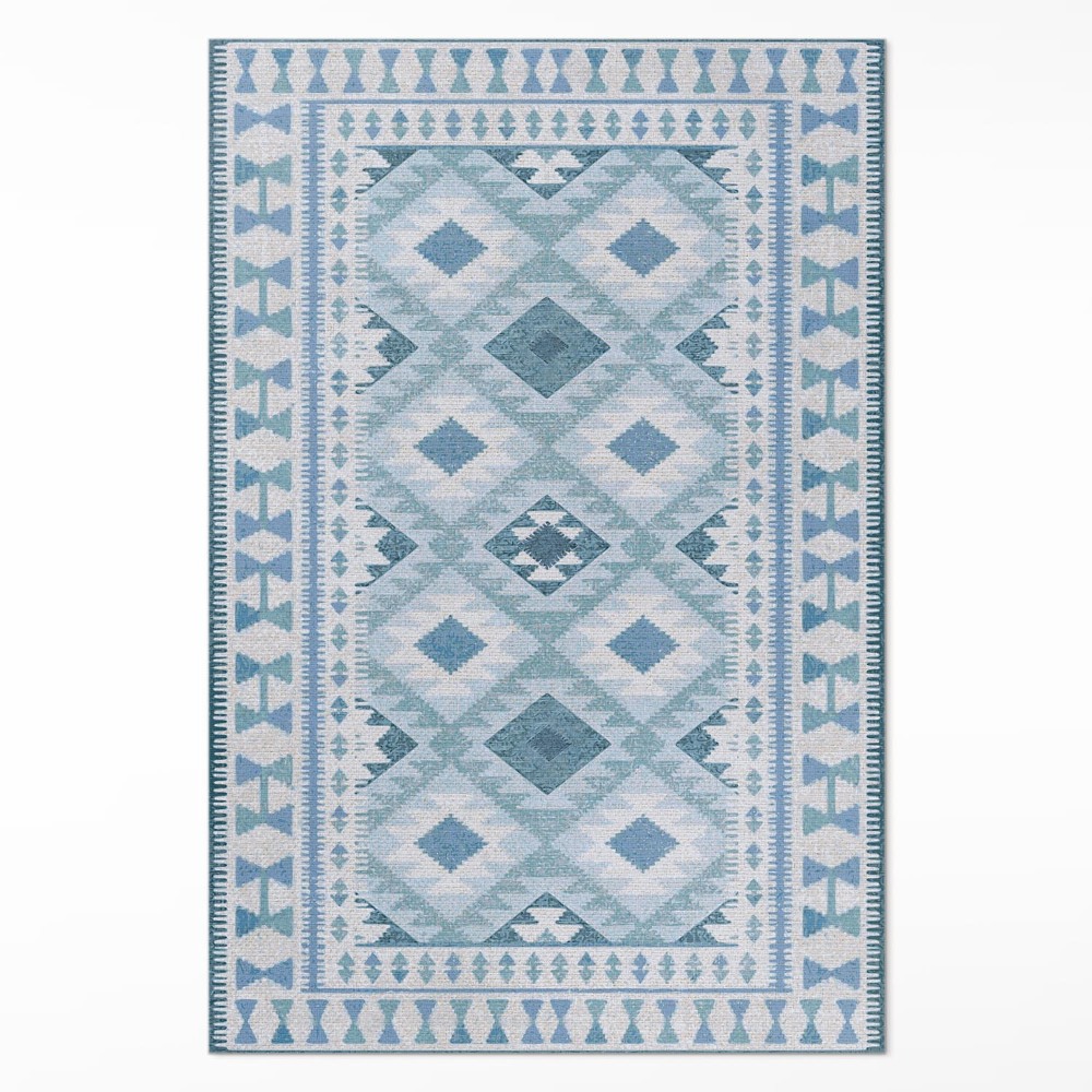 Vinylový koberec Modré kosoštvorce imitácia látky