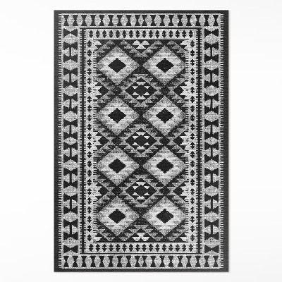 Vinylový koberec Čierne kosoštvorce imitácia látky