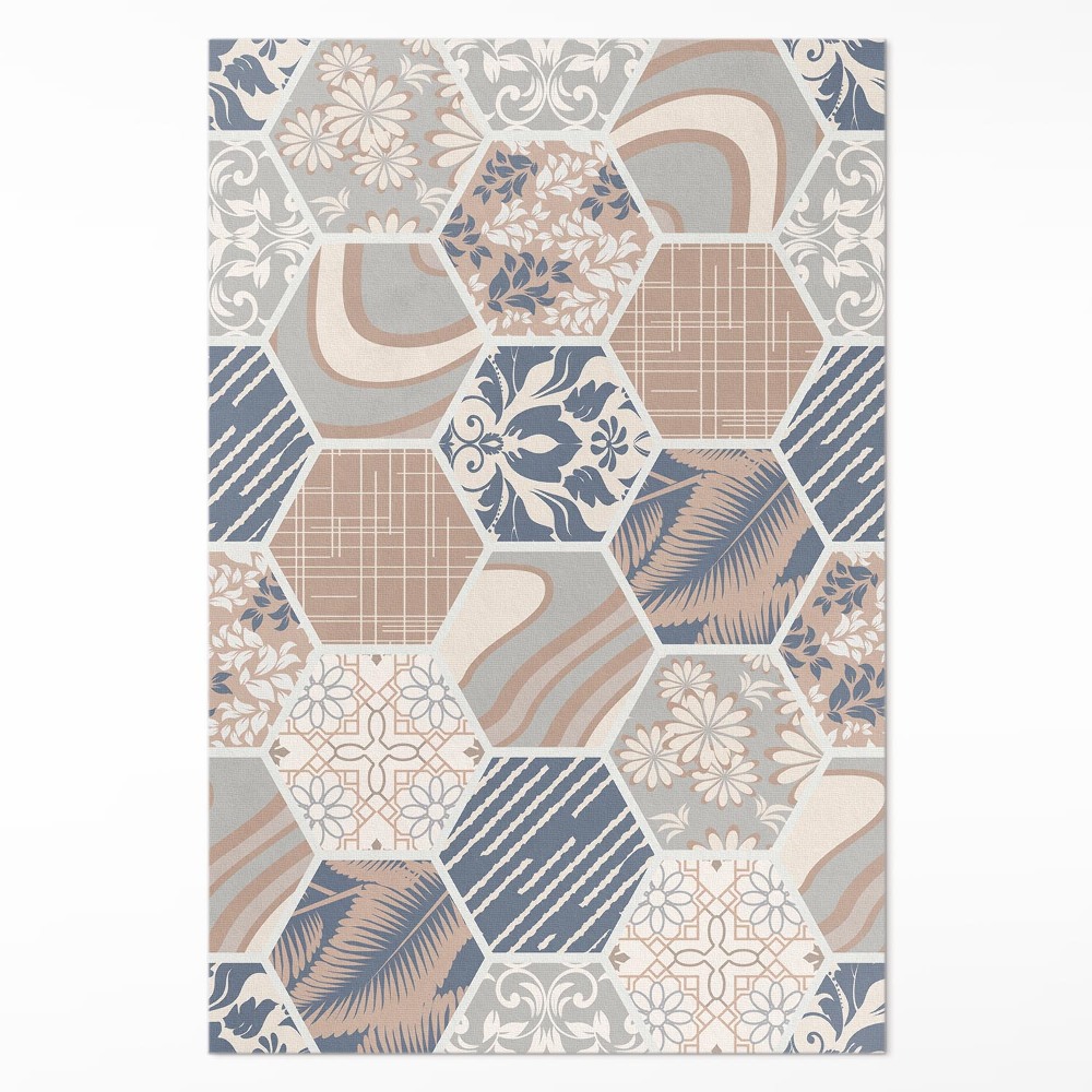 Vinylový koberec Havajské hexagóny boho dlaždice