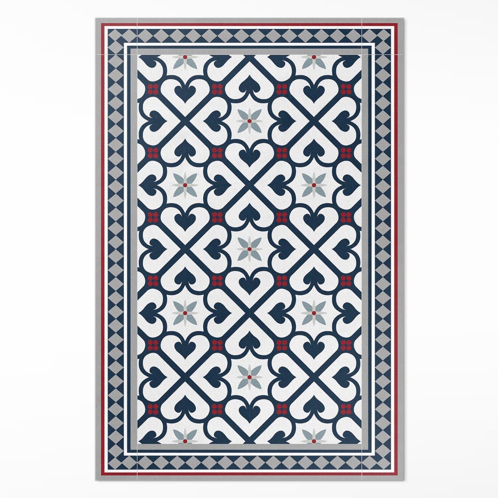 Vinylový koberec Kvetinové kosoštvorce ozdobné dlaždice