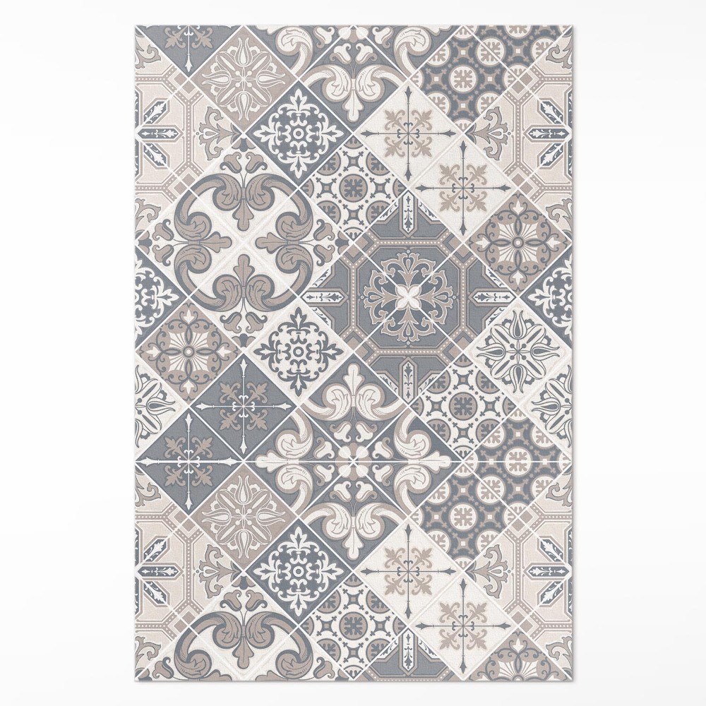 Vinylový koberec Katalánske kvety vzorovaná mozaika