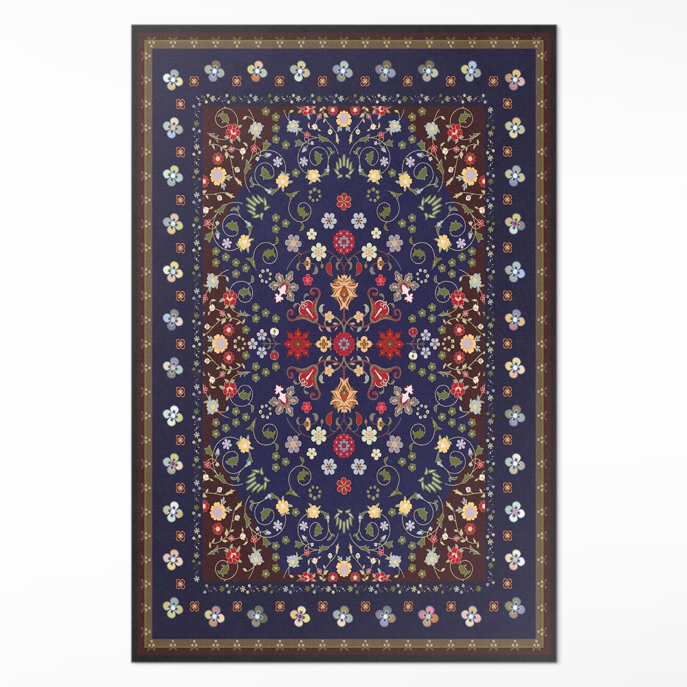 Vinylový koberec Krásne malé kvety rastlinný motív vintage