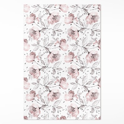 Vinylový koberec Krásne maľované kvety akvarelové rastliny