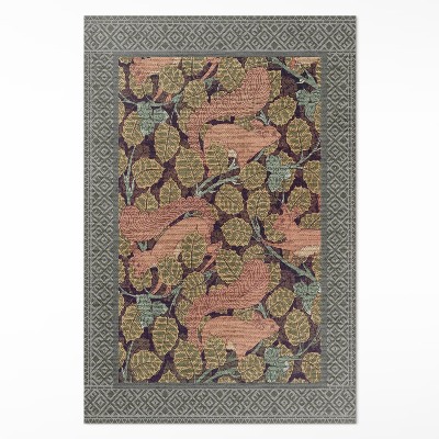 Vinylový koberec Veveričky a listy orecha ilustrácia