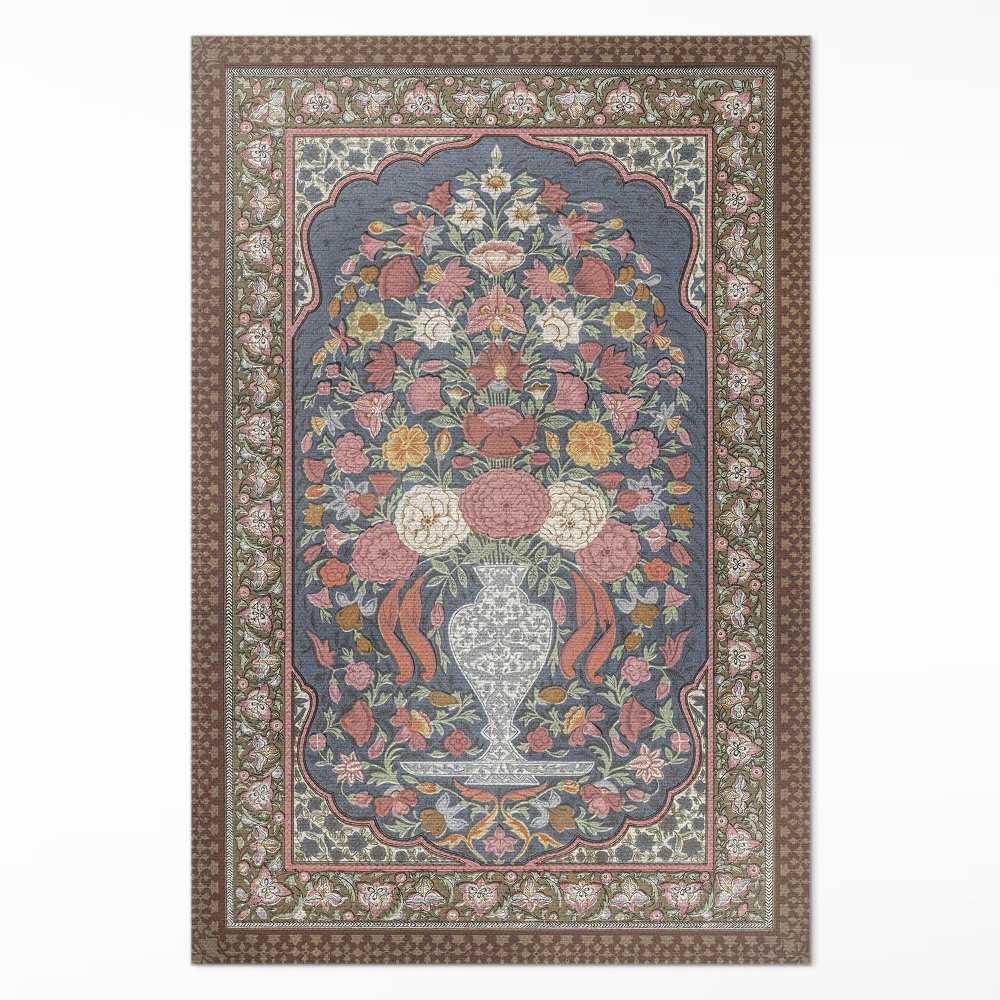 Vinylový koberec Kytica kvetov vintage imitácia látky