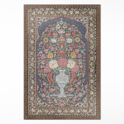 Vinylový koberec Kytica kvetov vintage imitácia látky