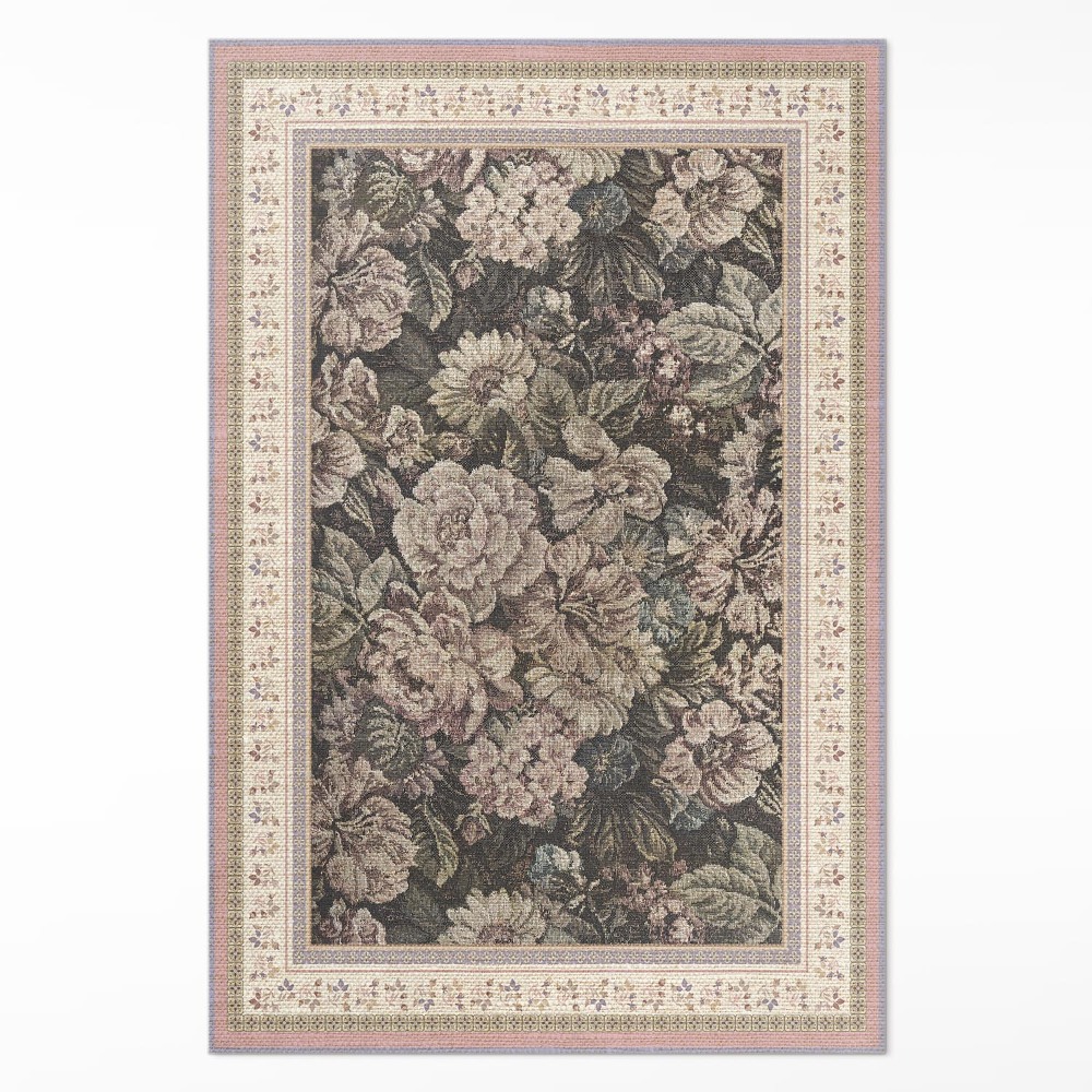 Vinylový koberec Kvety v starom štýle imitácia látky