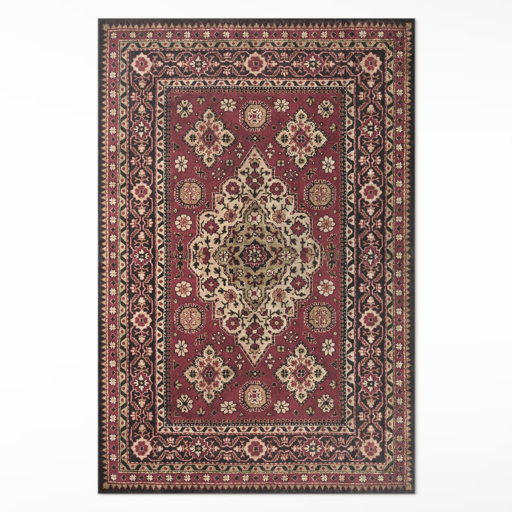 Vinylový koberec Vintage geometrická červeň