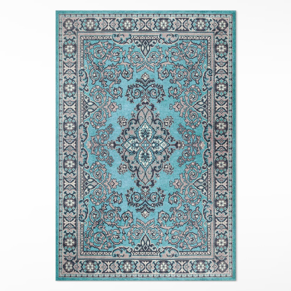 Vinylový koberec Modrý dekoratívny vzor rastlinný motív