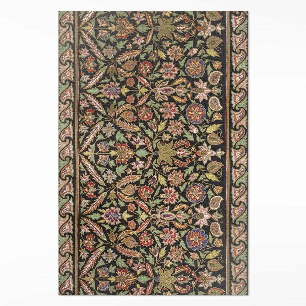 Vinylový koberec Antický kvetinový vzor rastlinný vintage