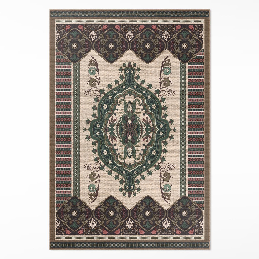 Vinylový koberec Farebná geometrická zeleň