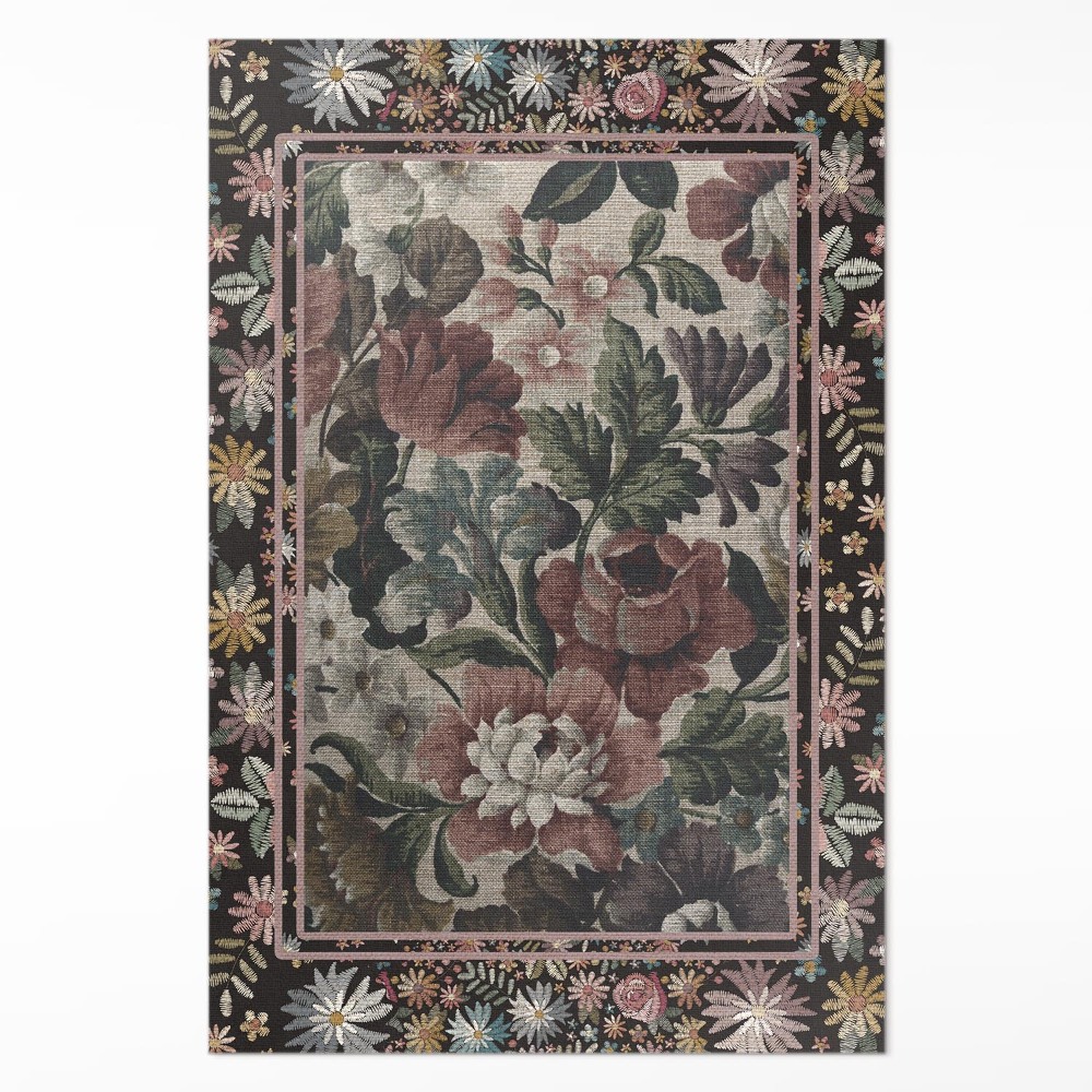 Vinylový koberec Bledé farby divé kvety vintage