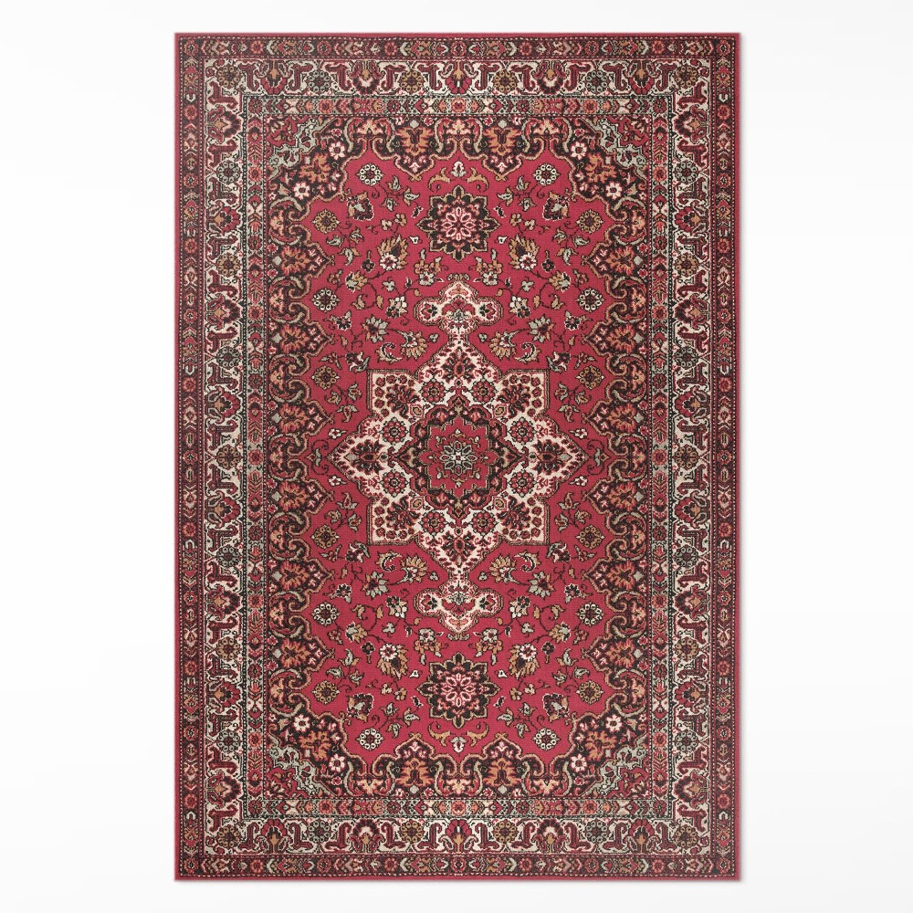 Vinylový koberec Starý kvetinový červený perzský vzor