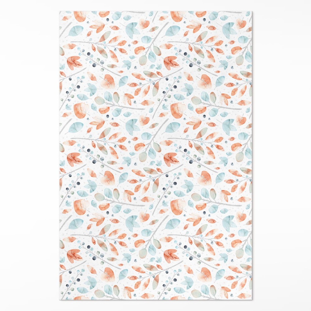 Vinylový koberec Akvarelové vetvičky a listy boho