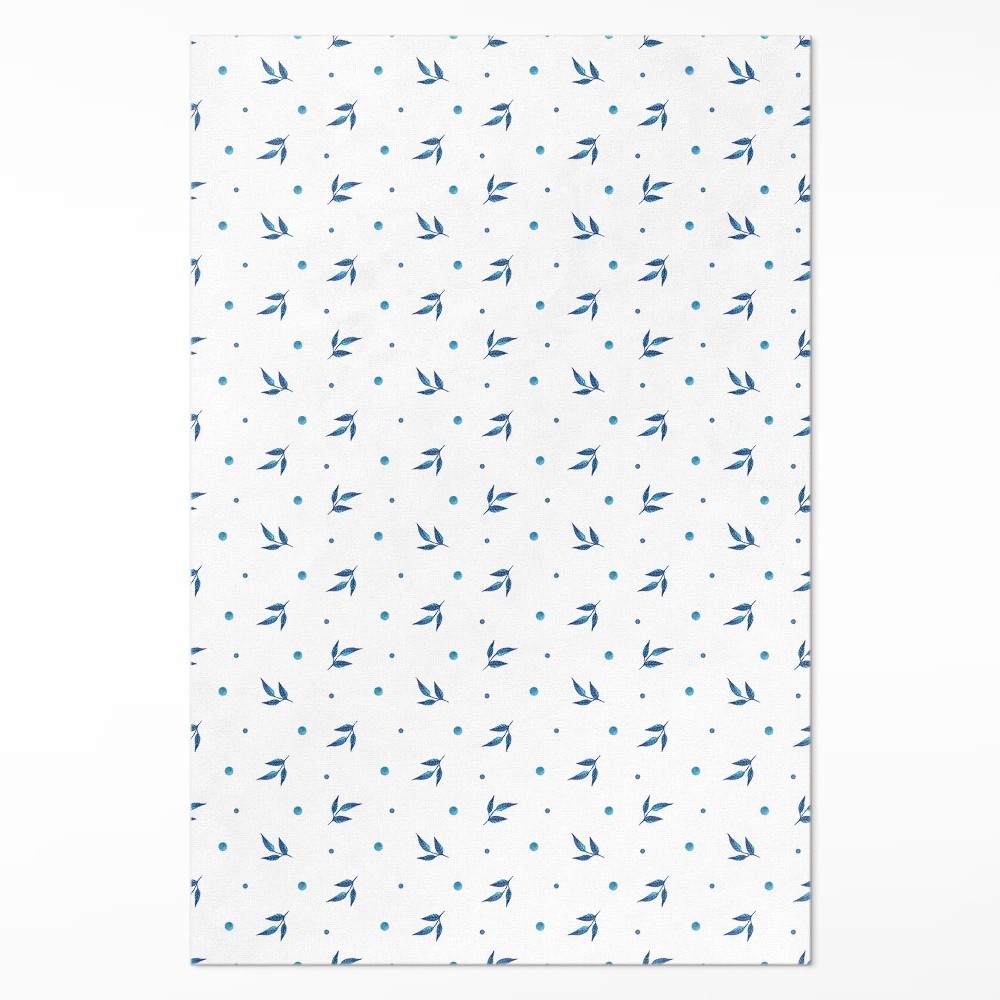 Vinylový koberec Drobné listy a bodky akvarel boho