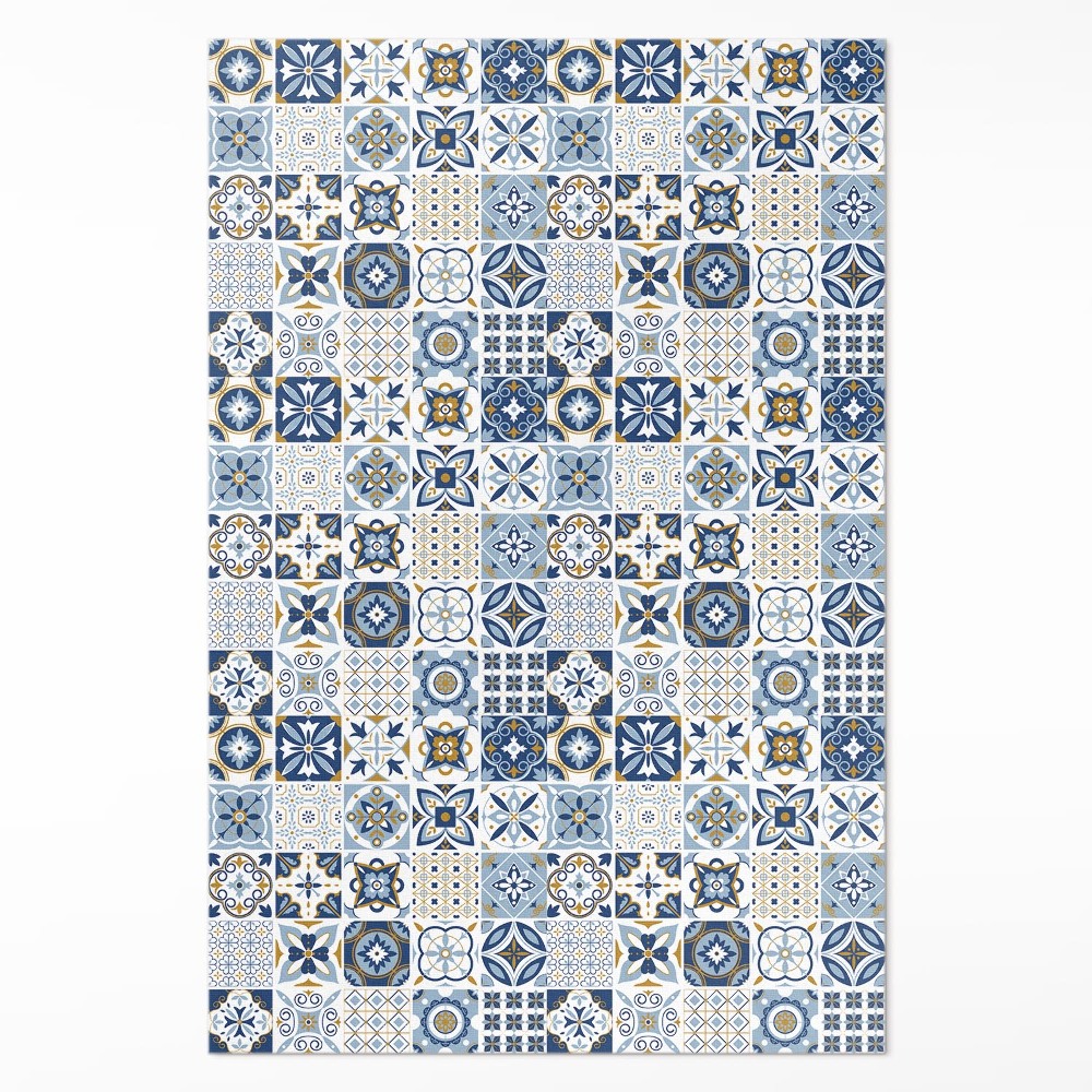 Vinylový koberec Grécka mozaika modré dekoratívne dlaždice