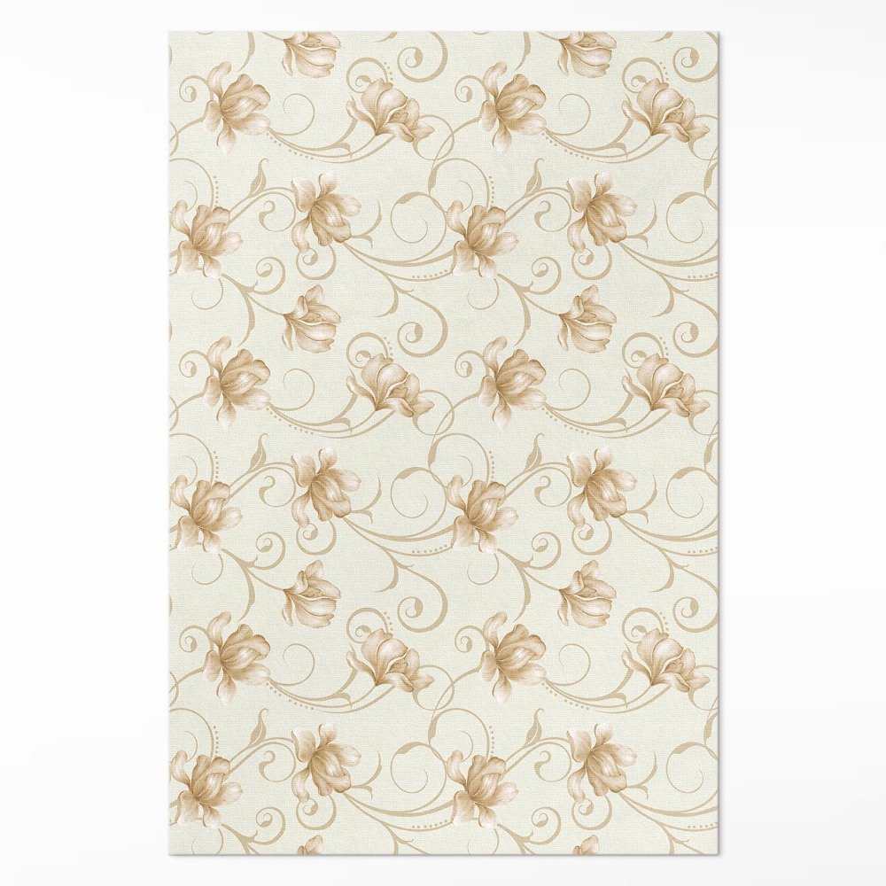 Vinylový koberec Krásne kvety rastliny v ornamentálnom štýle