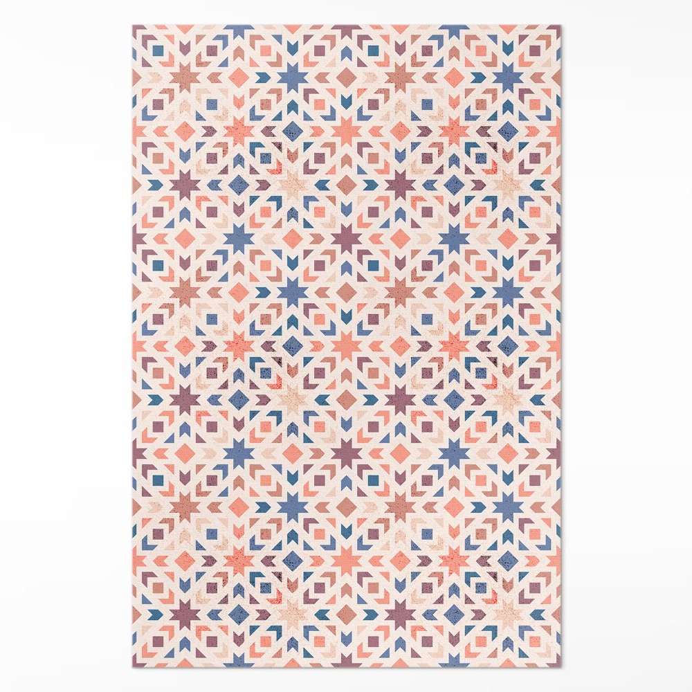 Vinylový koberec Pastelové hviezdy a šípky vintage vzor