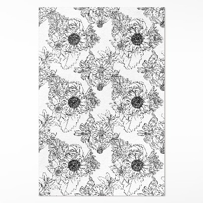 Vinylový koberec Kreslené slnečnice krásne kvety vintage