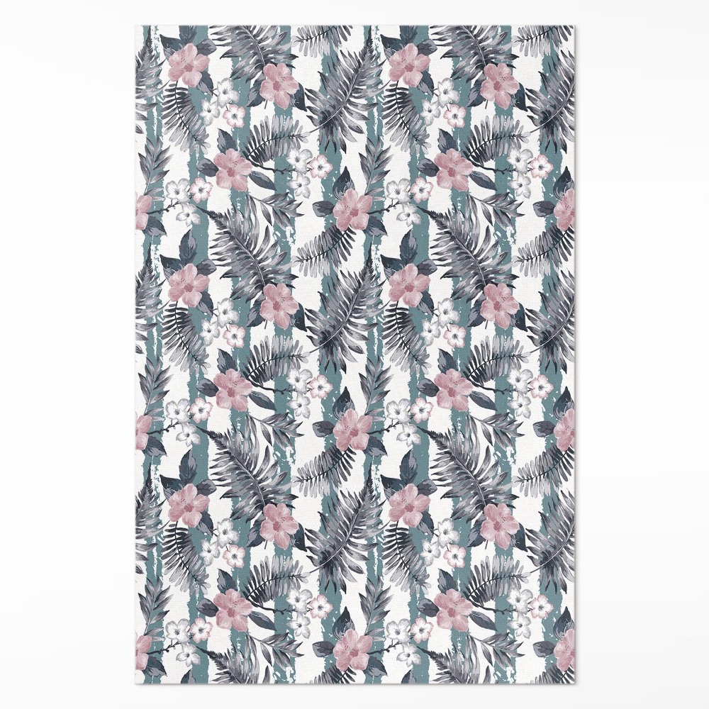 Vinylový koberec Havajské listy a kvety vzor tropický