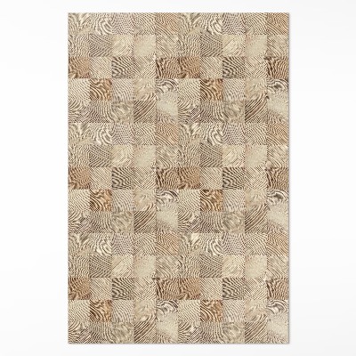 Vinylový koberec Drevené štvorce mozaika letokruhov stromov