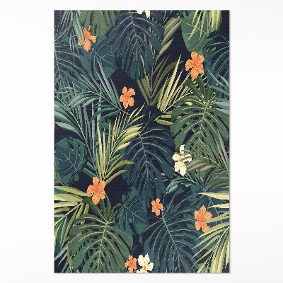 Vinylový koberec Vegetácia listy a kvety vintage