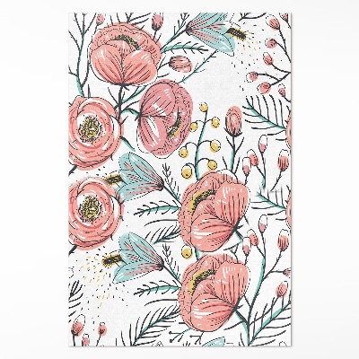 Vinylový koberec Pastelové kvety krásna jemná ilustrácia