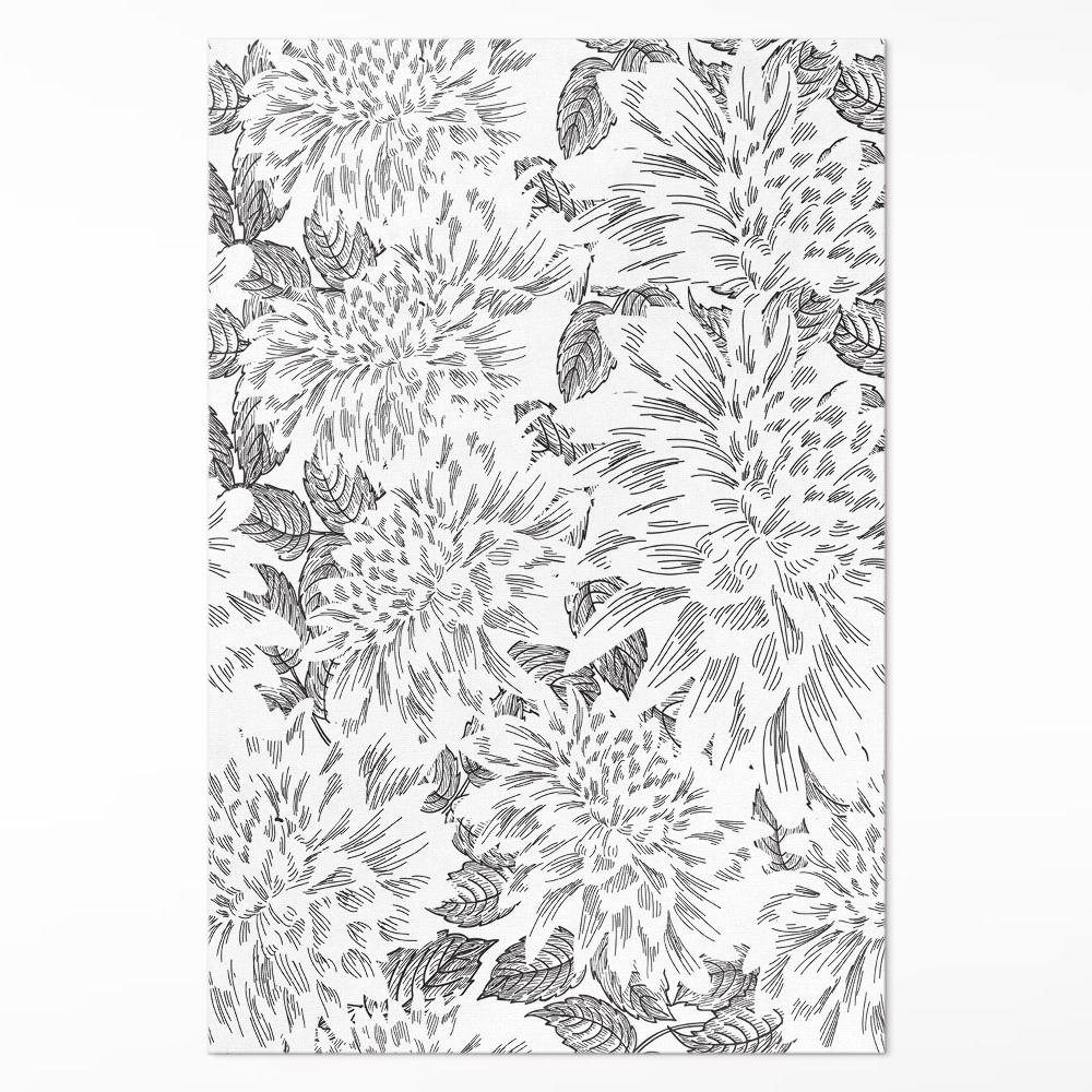 Vinylový koberec Skica kvetov štýlová lúka