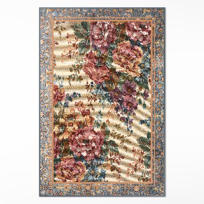 Vinylový koberec Ozdobný kvetinový vzor v retro štýle