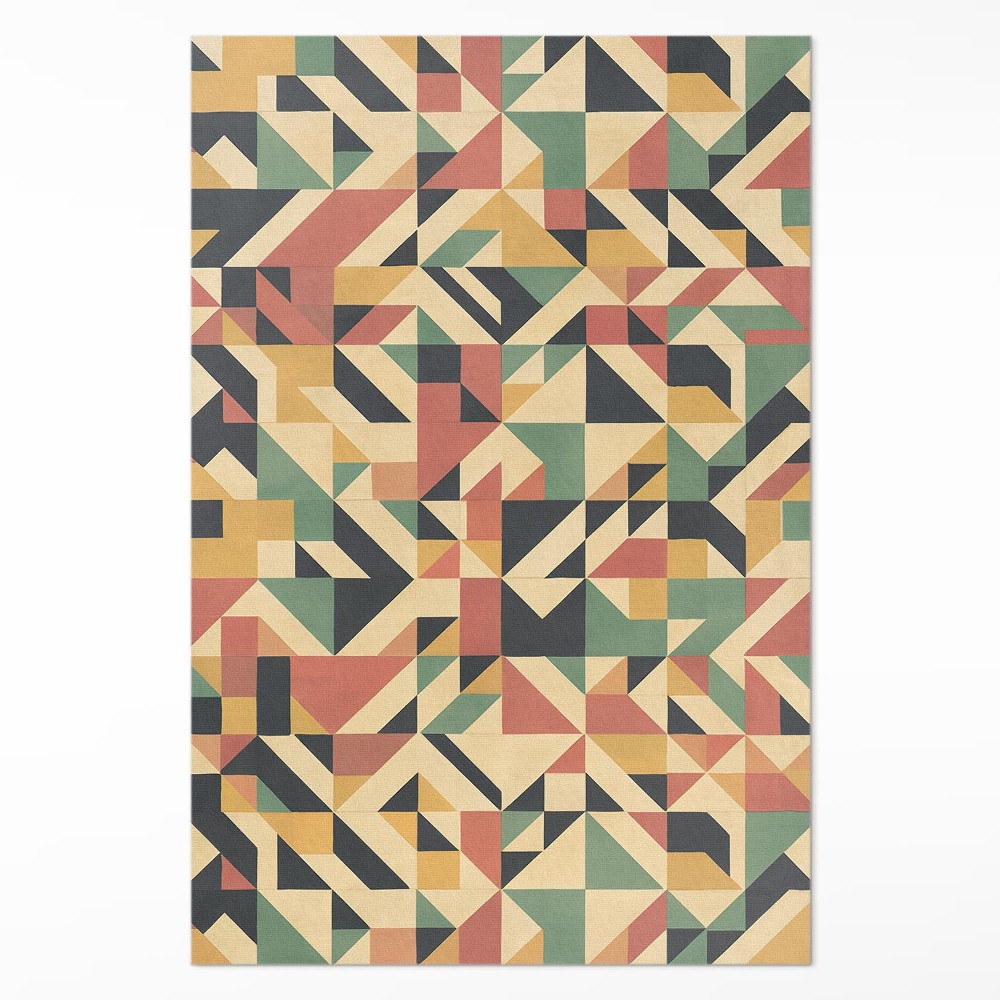 Vinylový koberec Farebná abstrakcia z trojuholníkov a štvorcov