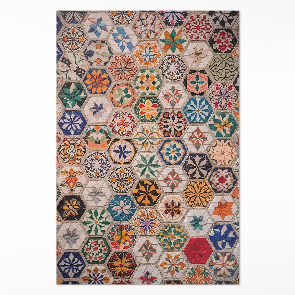 Vinylový koberec Farebná abstraktná mozaika retro