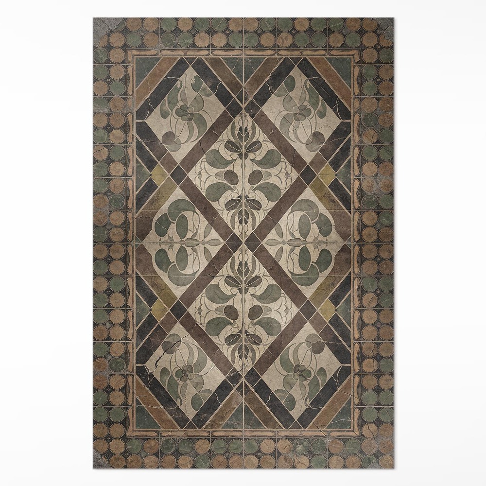 Vinylový koberec Vzor vintage so vzormi kvetov