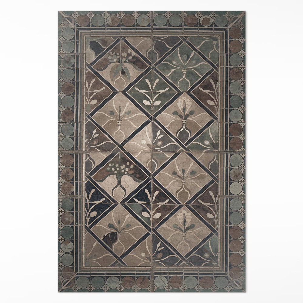 Vinylový koberec Elegantná geometria na vintage dlaždiciach