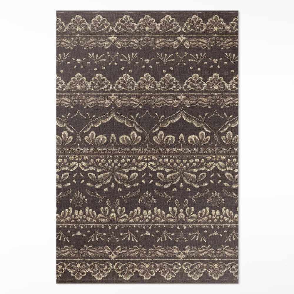 Vinylový koberec Zemité odtiene s botanickými vzormi