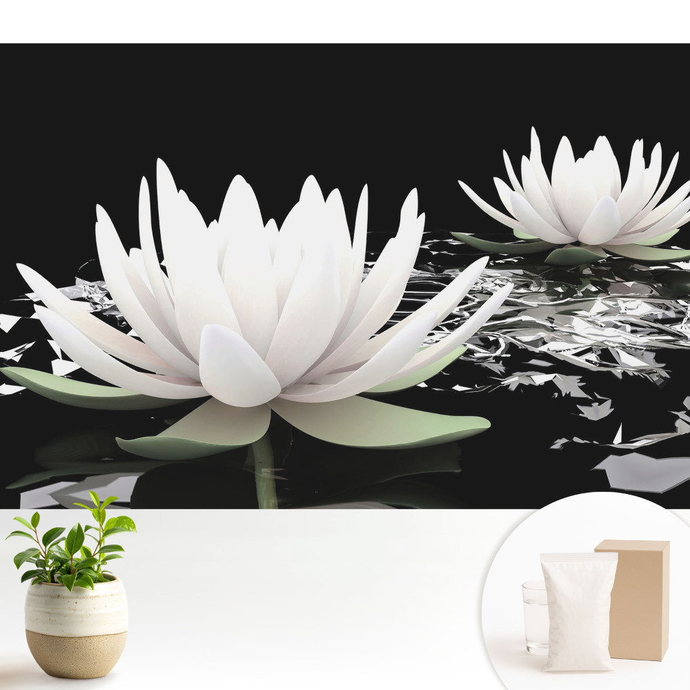 Tapeta na stenu Elegantné lekná na tmavom pozadí