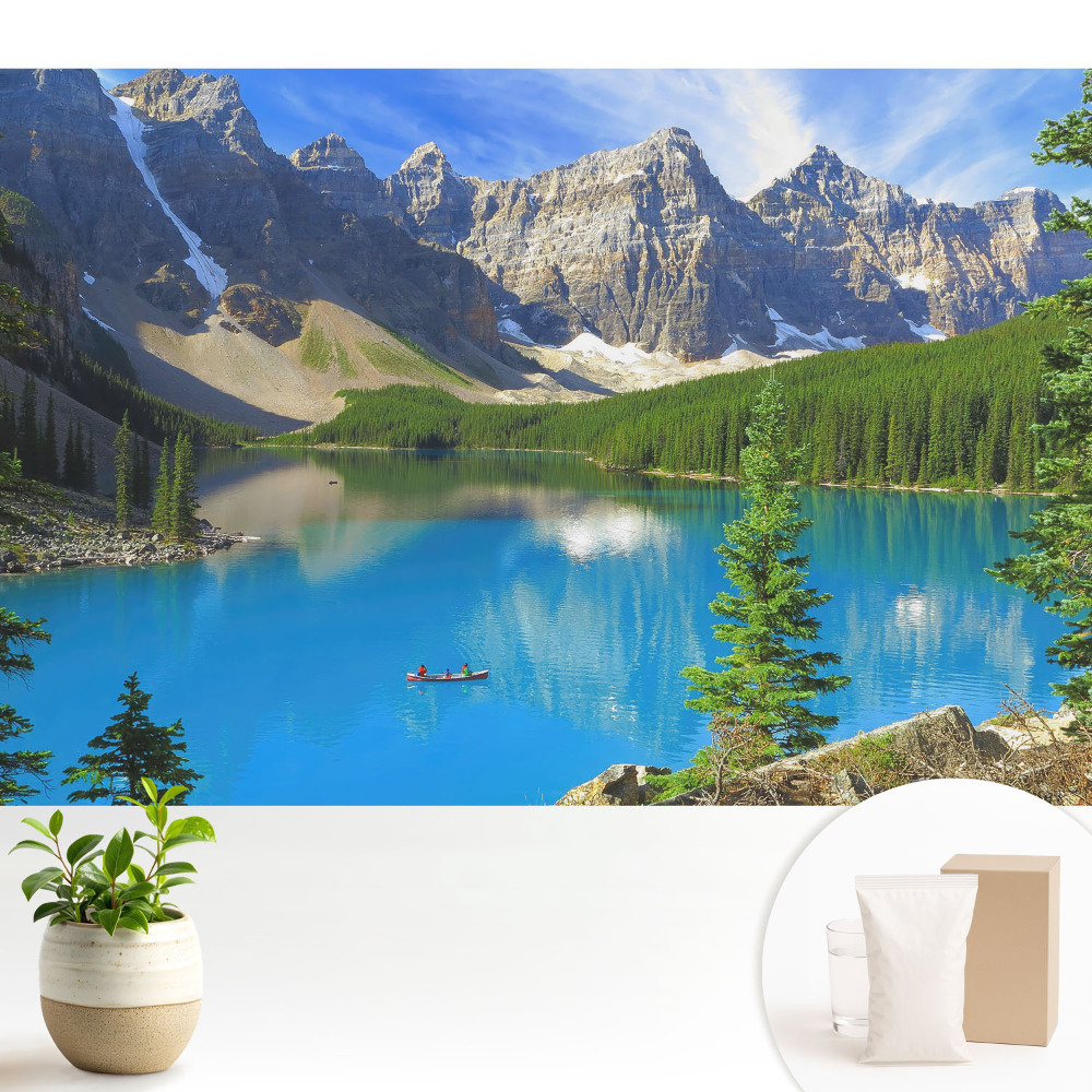 Tapeta do obývačky Hory, jazero, zeleň, harmónia