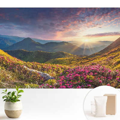 Tapeta do obývačky Horská krajina zaliata slnkom