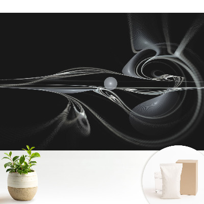 Tapeta do obývačky s moderným abstraktným vzorom plynulých línií