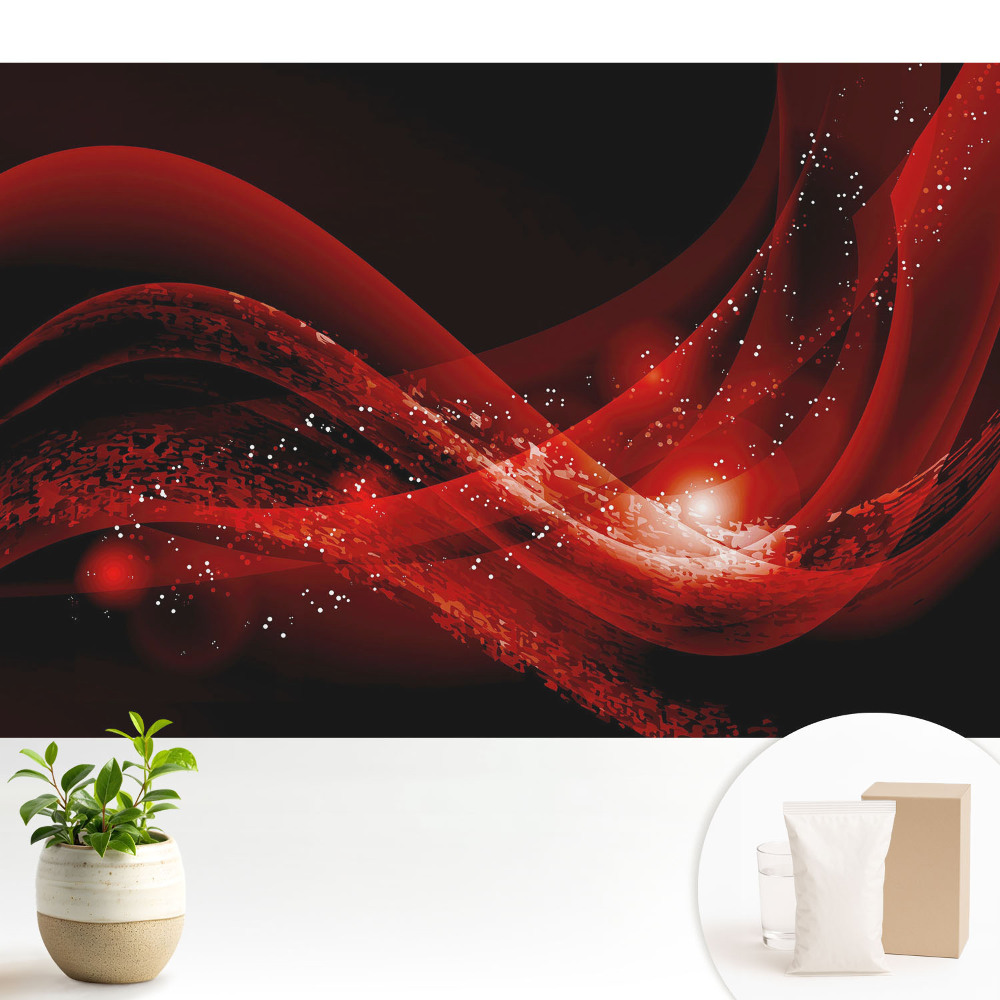 Tapeta na stenu Abstraktné červené vlny a iskry