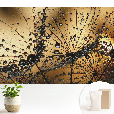 Luxusná tapeta Elegantné kvapky na sieťke vo svetlom prevedení