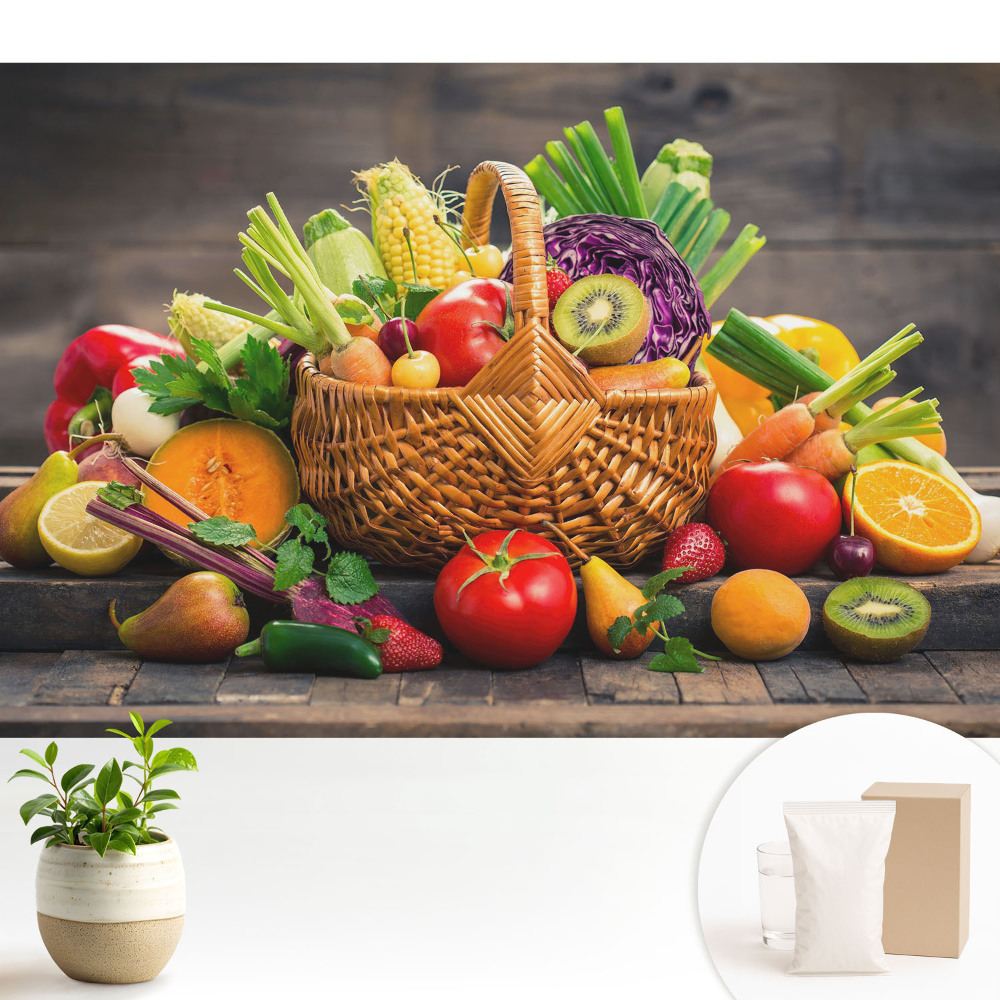 Tapeta do obývačky Košík plný prírody