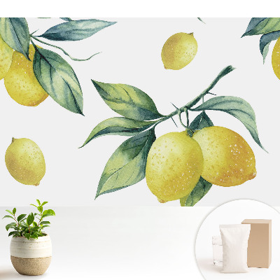 Tapeta Citrónový vzor šťavnatá zelená