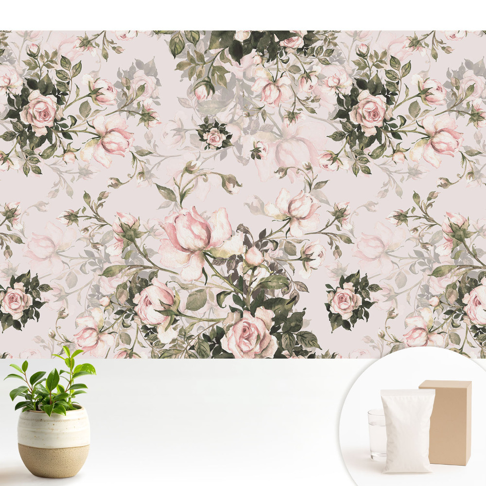 Tapeta do obývačky Jemné ruže v klasickej kompozícii