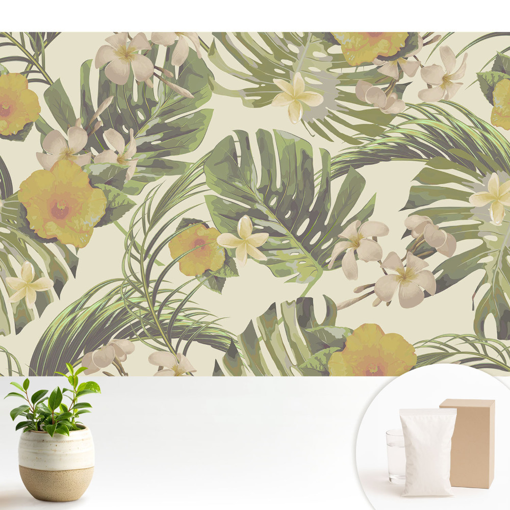 Tapeta na stenu Tropické listy kvety exotické