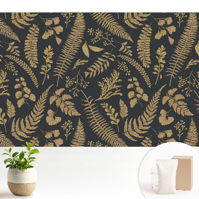 Tapeta s botanickým listovým vzorom v elegantnom štýle