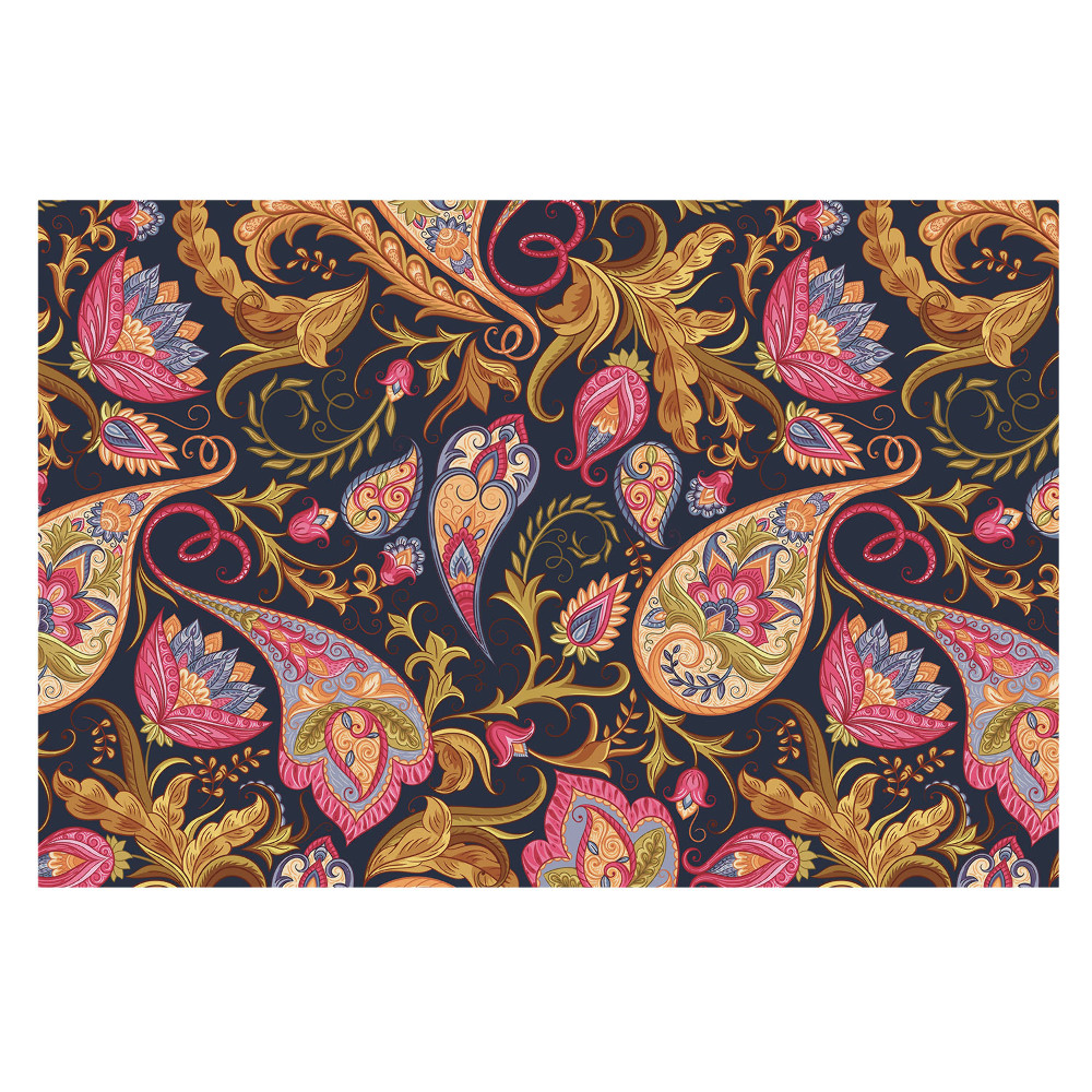 Luxusná tapeta s farebným elegantným kvetinovým ornamentom v štýle paisley