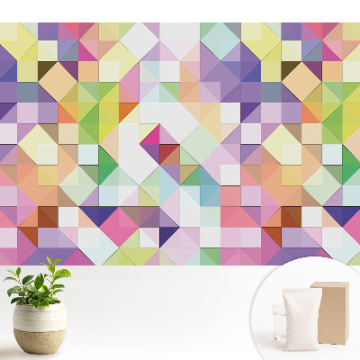 Tapeta s geometrickou mozaikou v živých farbách