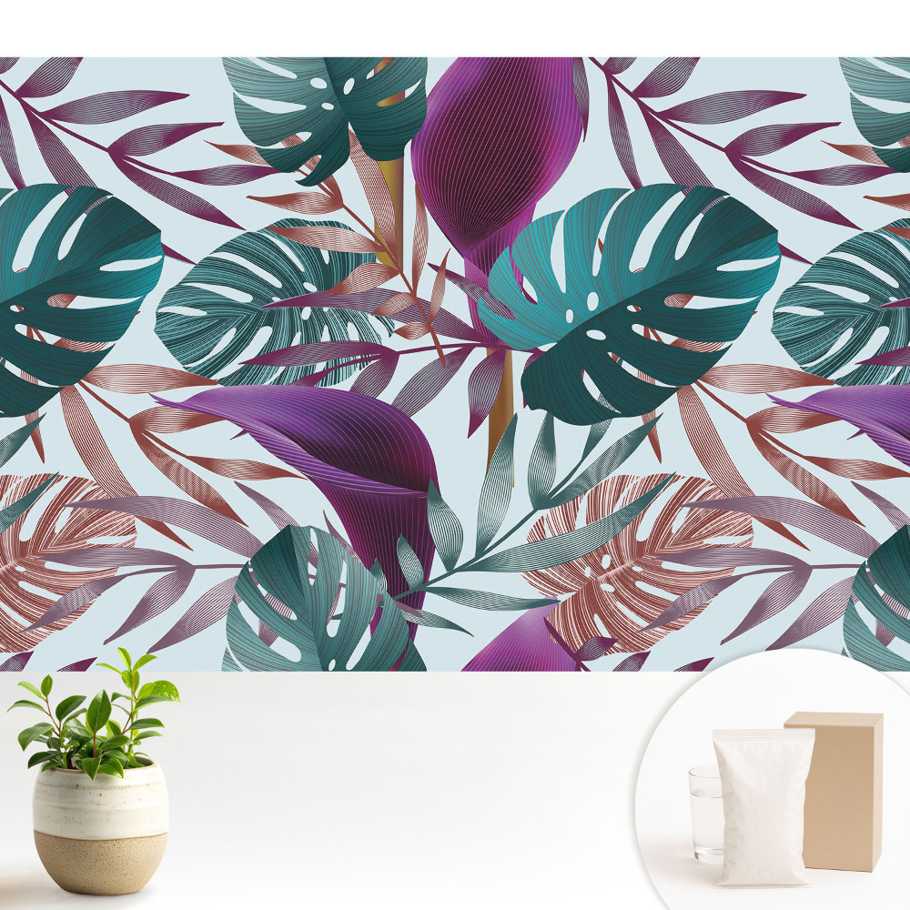Luxusná tapeta Chaos farebných tropických listov