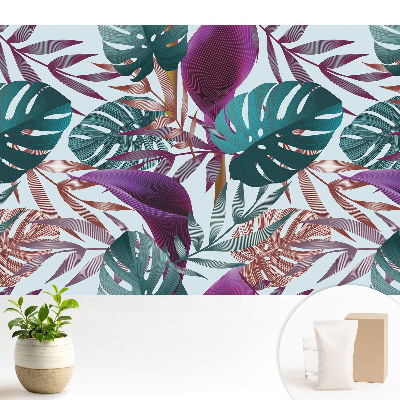 Luxusná tapeta s motívom farebných tropických listov